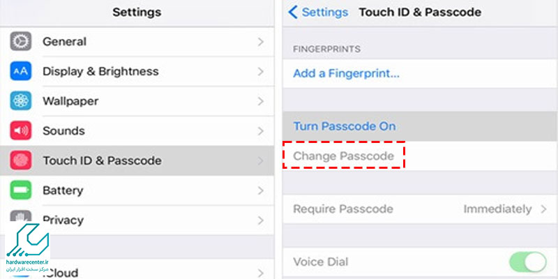 آموزش تغییر رمز عبور آیفون