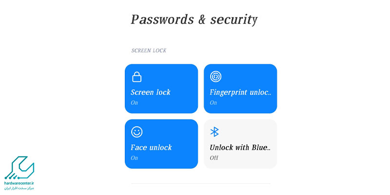 منوی تنظیمات امنیتی در گوشی های شیائومی